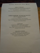 Guildford Cathedral service sheet for 'Come unto me' premiere on 19 February 2012